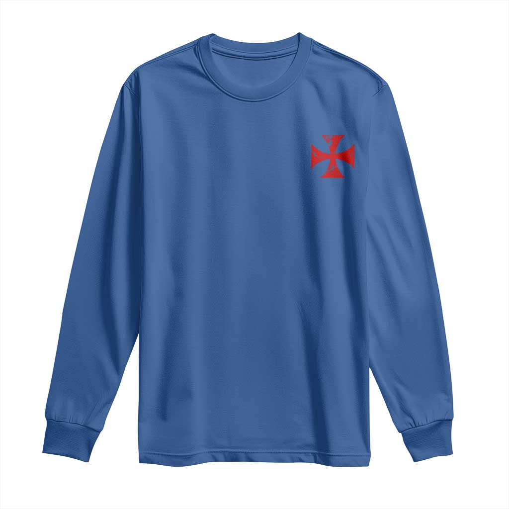 Vintage Catholic Knight Templar Crusader Cross Long Sleeve Shirt