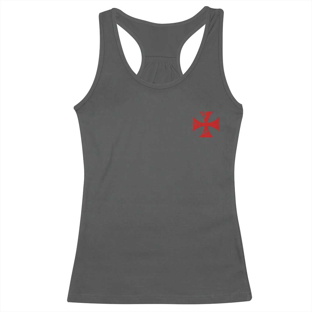 Vintage Catholic Knight Templar Crusader Cross Racerback Tank Top