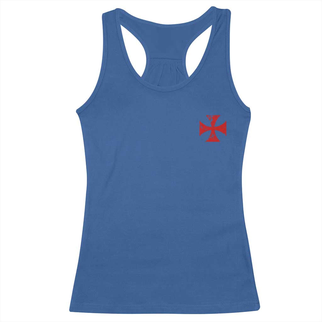 Vintage Catholic Knight Templar Crusader Cross Racerback Tank Top