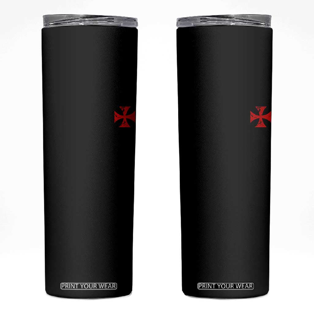 Vintage Catholic Knight Templar Crusader Cross Skinny Tumbler