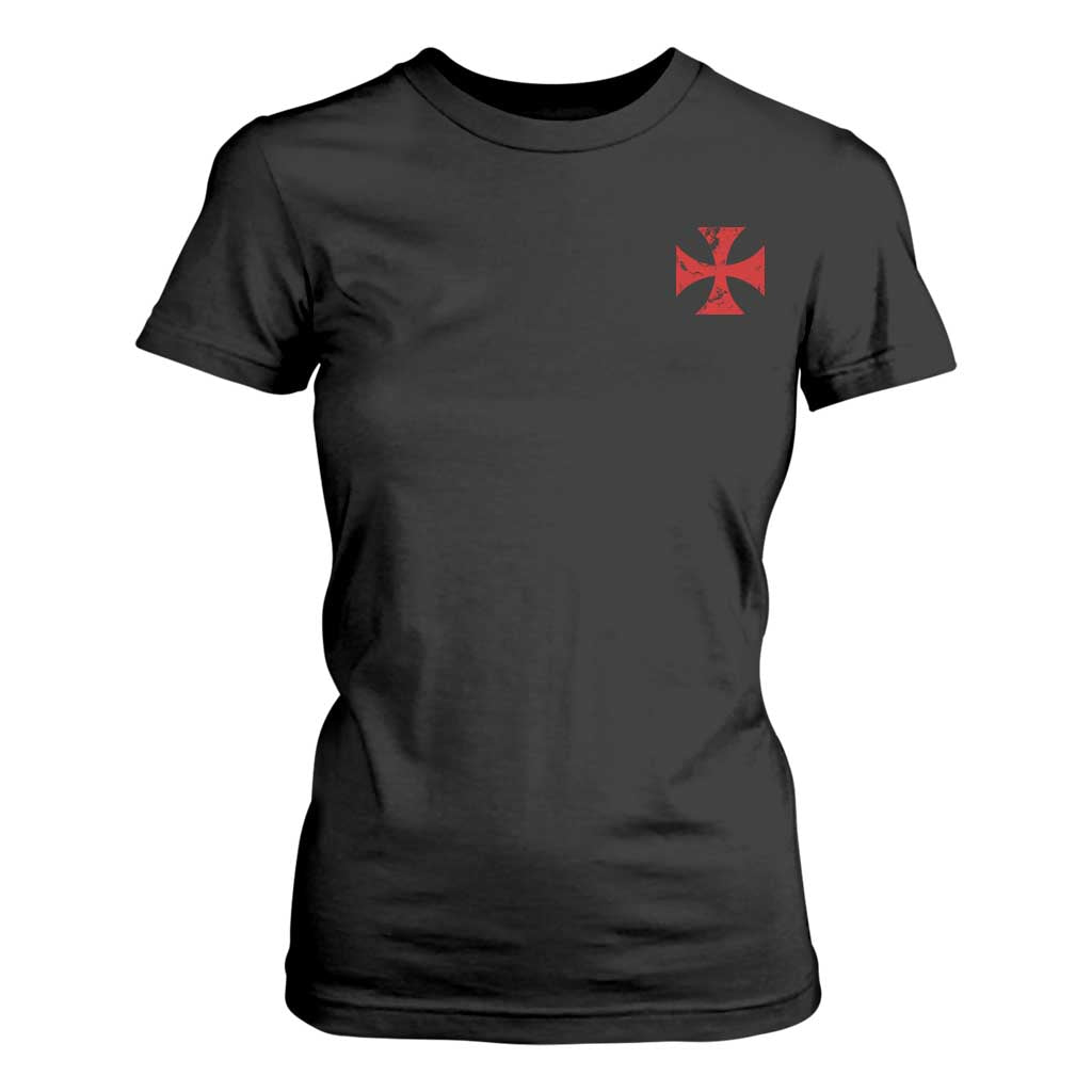 Vintage Catholic Knight Templar Crusader Cross T Shirt For Women TS11 Black Print Your Wear