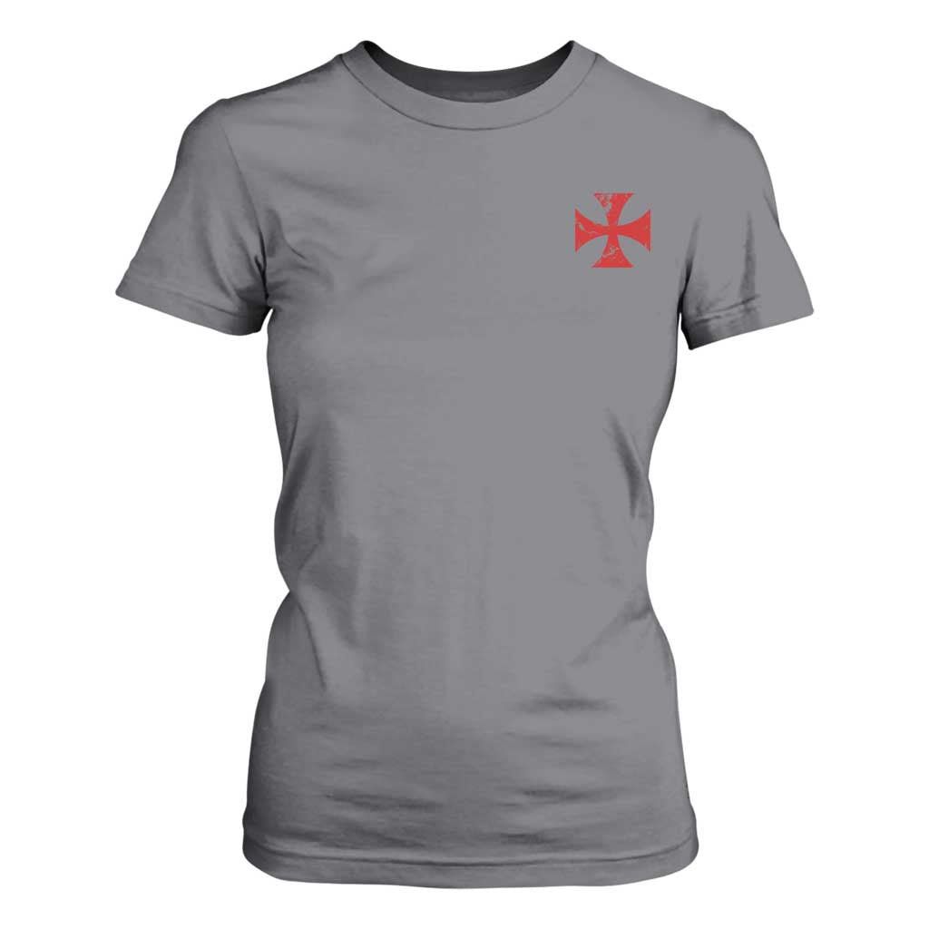 Vintage Catholic Knight Templar Crusader Cross T Shirt For Women