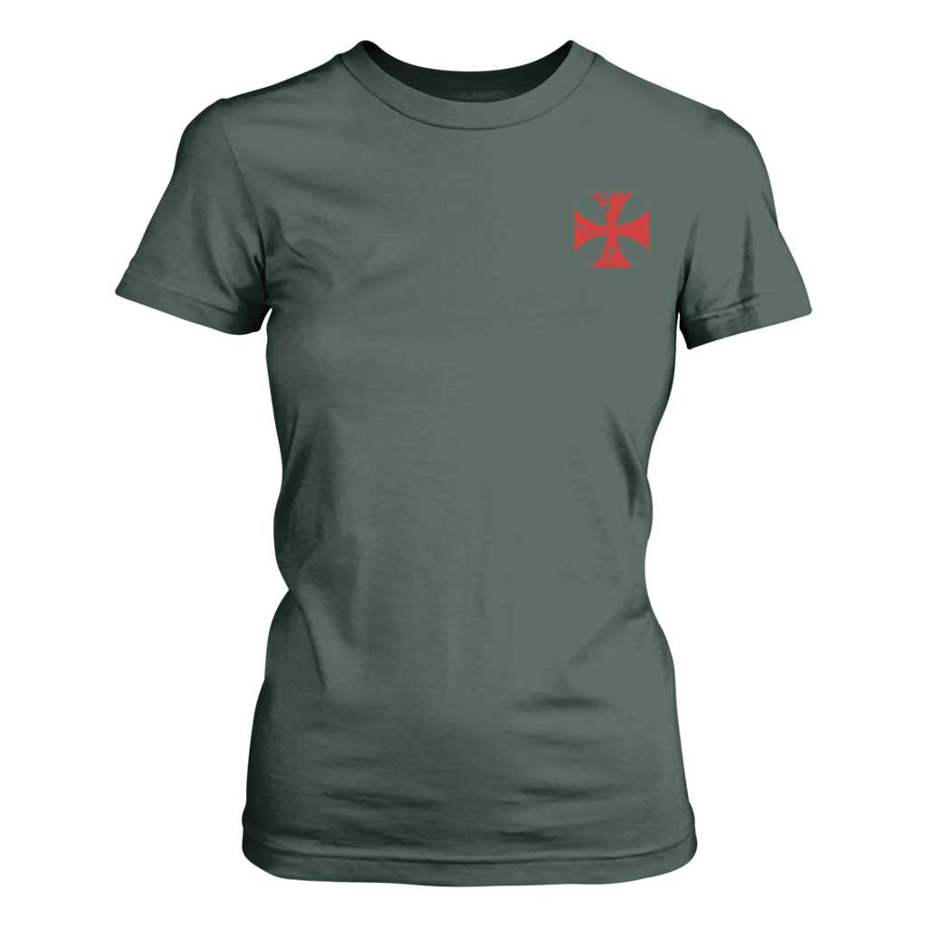 Vintage Catholic Knight Templar Crusader Cross T Shirt For Women