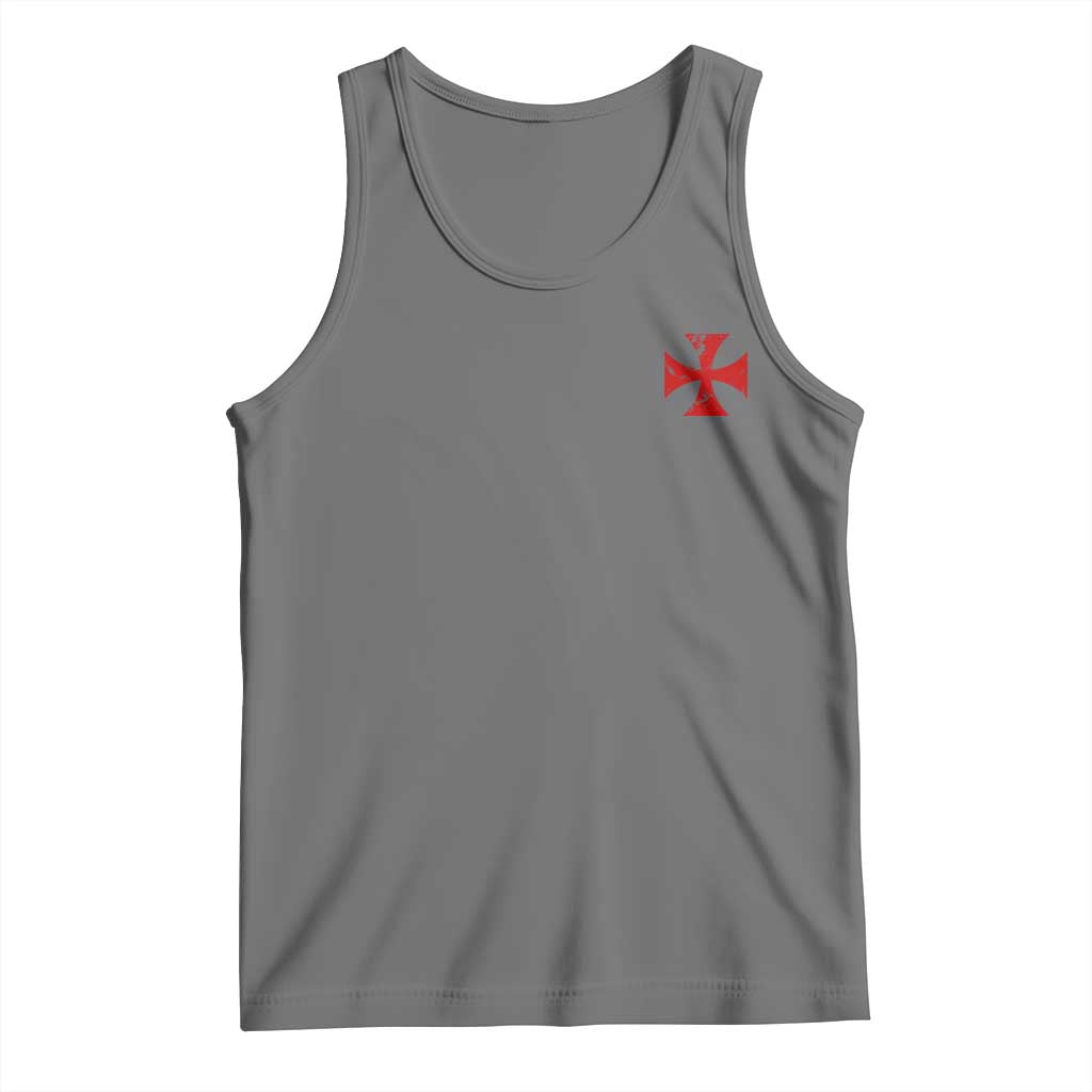 Vintage Catholic Knight Templar Crusader Cross Tank Top