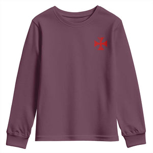 Vintage Catholic Knight Templar Crusader Cross Youth Sweatshirt