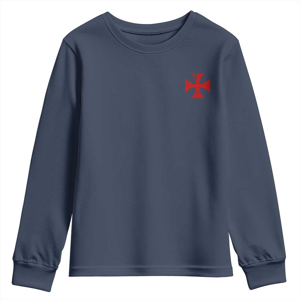 Vintage Catholic Knight Templar Crusader Cross Youth Sweatshirt