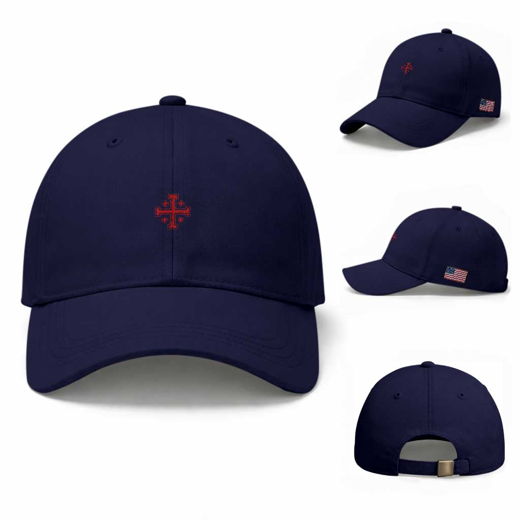 Vintage Catholic Knight Templar Jerusalem Cross Baseball Cap