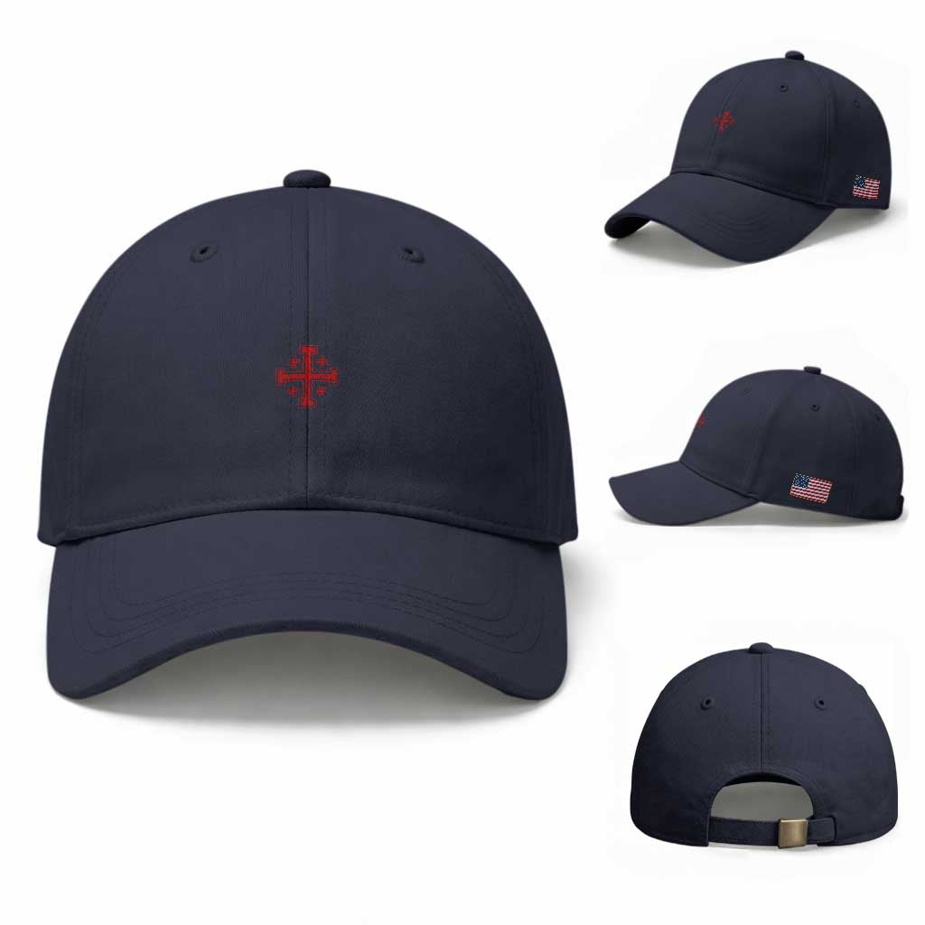 Vintage Catholic Knight Templar Jerusalem Cross Baseball Cap