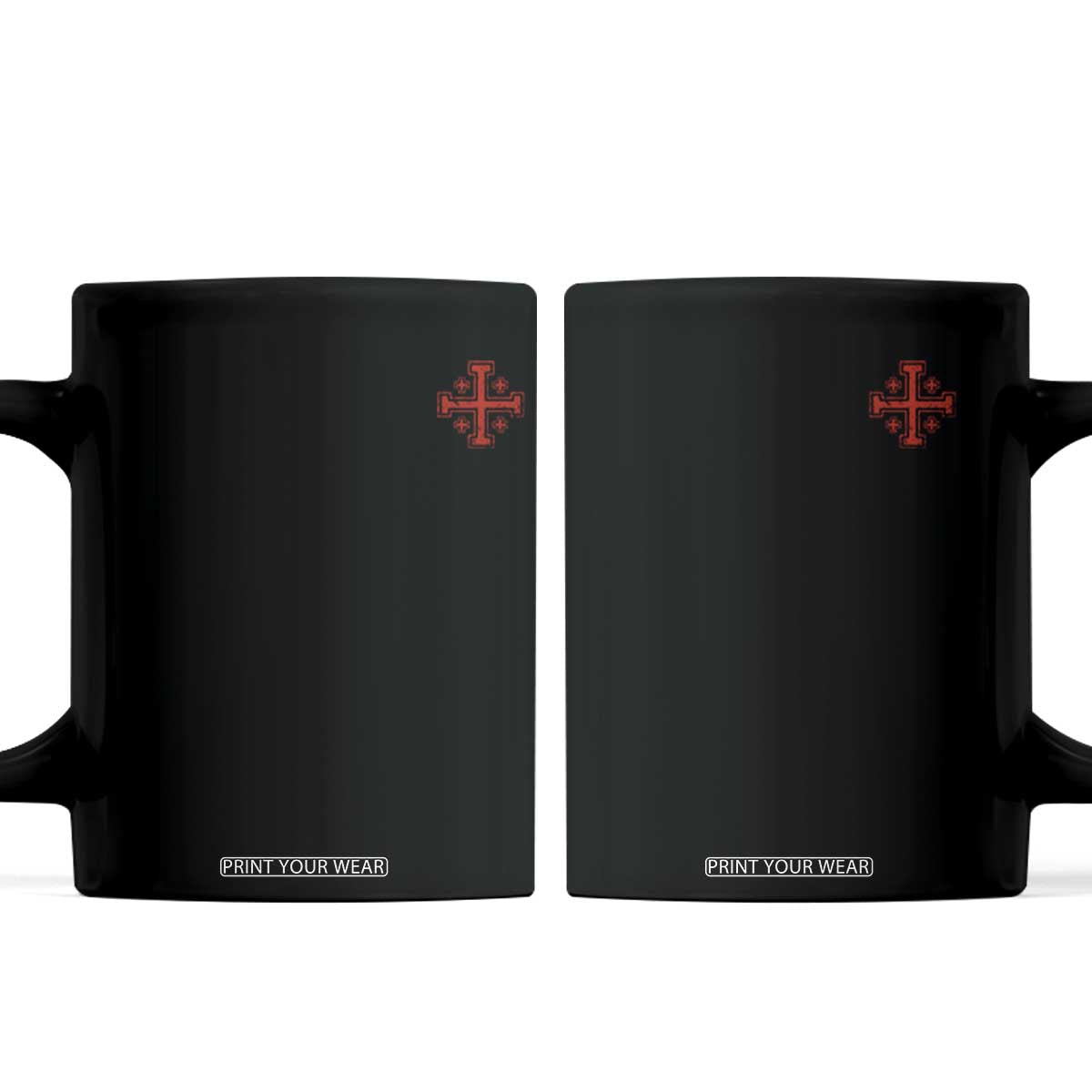 Vintage Catholic Knight Templar Jerusalem Cross Coffee Mug TS11 Black Print Your Wear