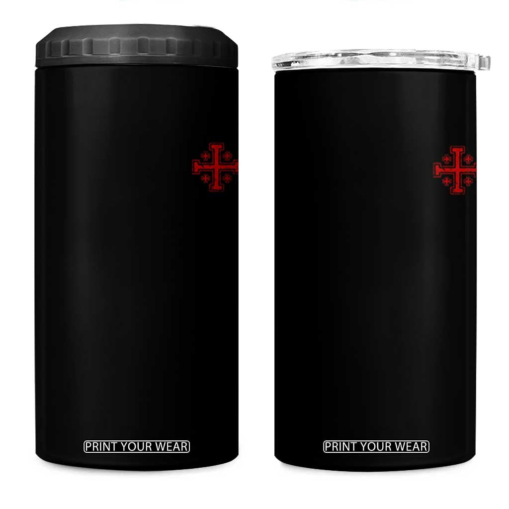 Vintage Catholic Knight Templar Jerusalem Cross 4 in 1 Can Cooler Tumbler