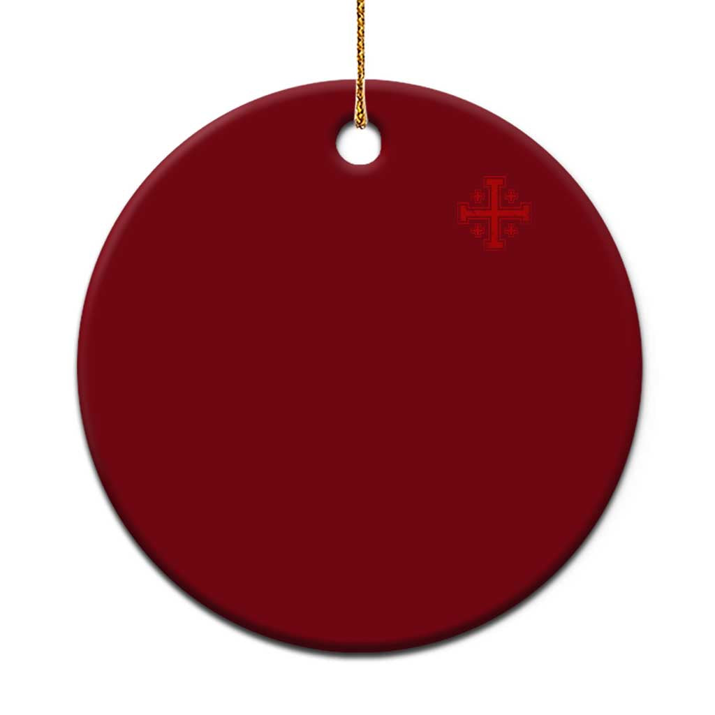 Vintage Catholic Knight Templar Jerusalem Cross Ceramic Ornament TS11 1pc Red Print Your Wear