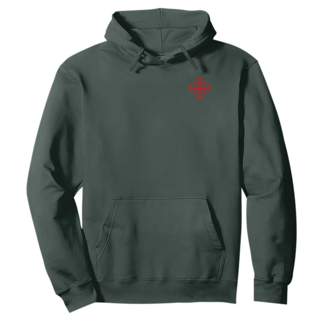 Vintage Catholic Knight Templar Jerusalem Cross Hoodie