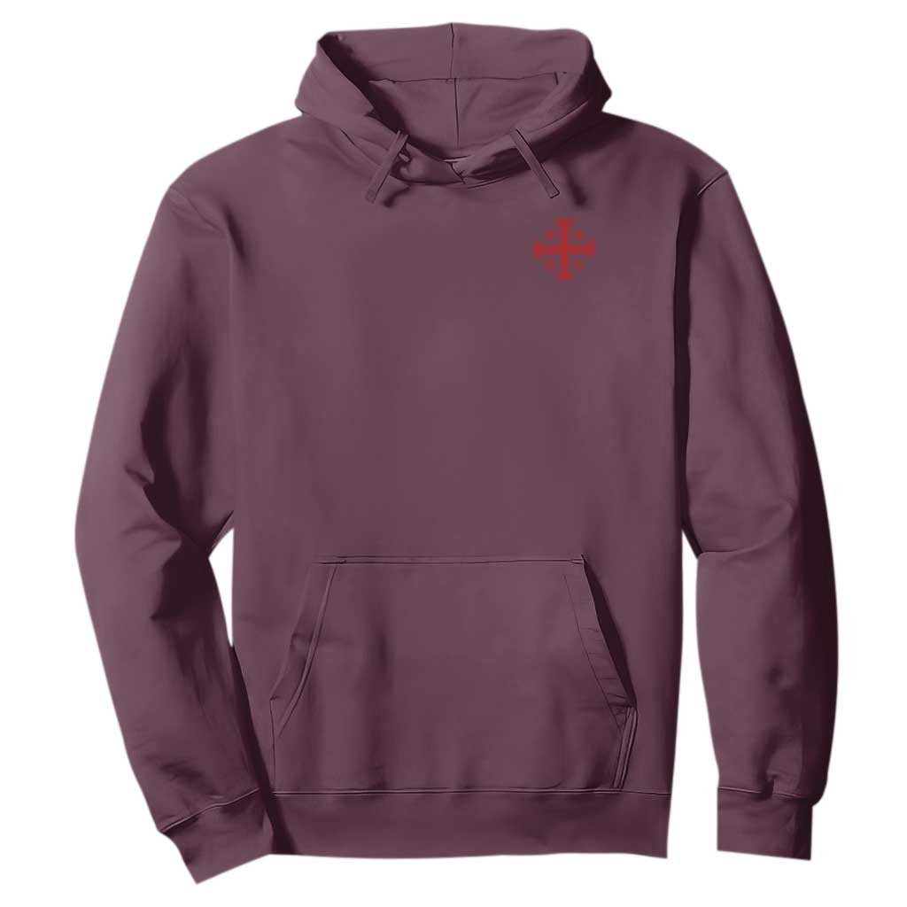 Vintage Catholic Knight Templar Jerusalem Cross Hoodie