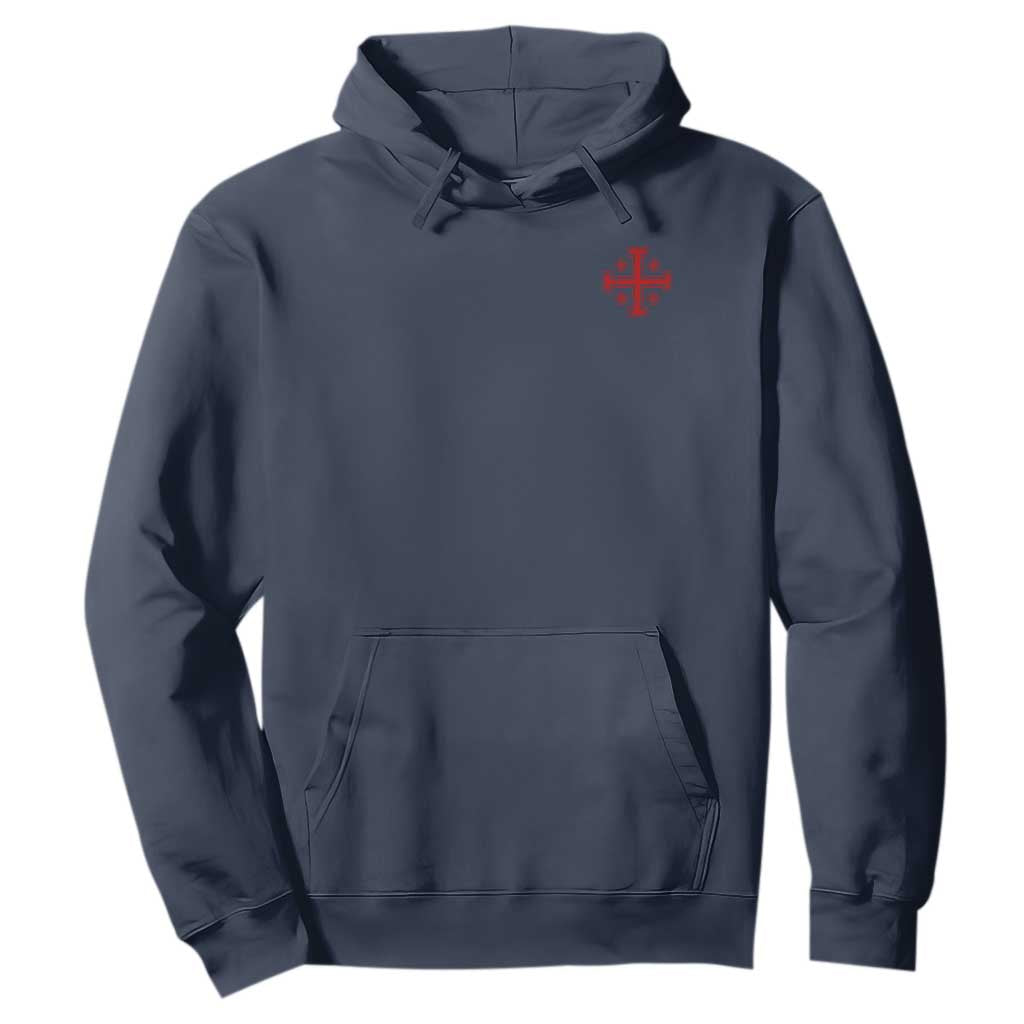 Vintage Catholic Knight Templar Jerusalem Cross Hoodie