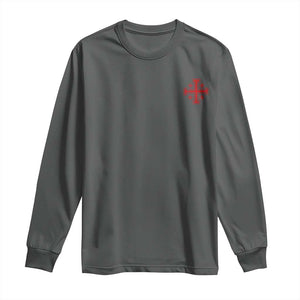 Vintage Catholic Knight Templar Jerusalem Cross Long Sleeve Shirt