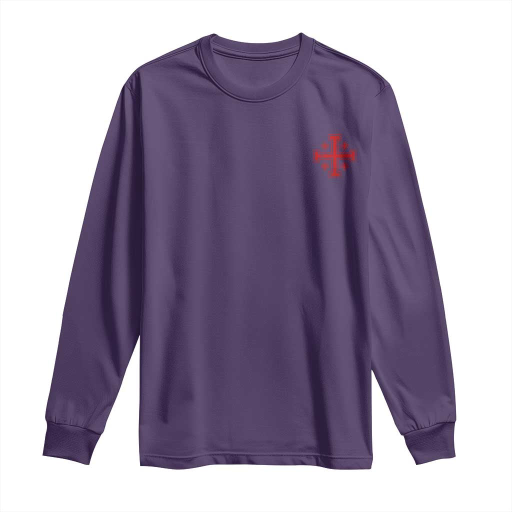 Vintage Catholic Knight Templar Jerusalem Cross Long Sleeve Shirt