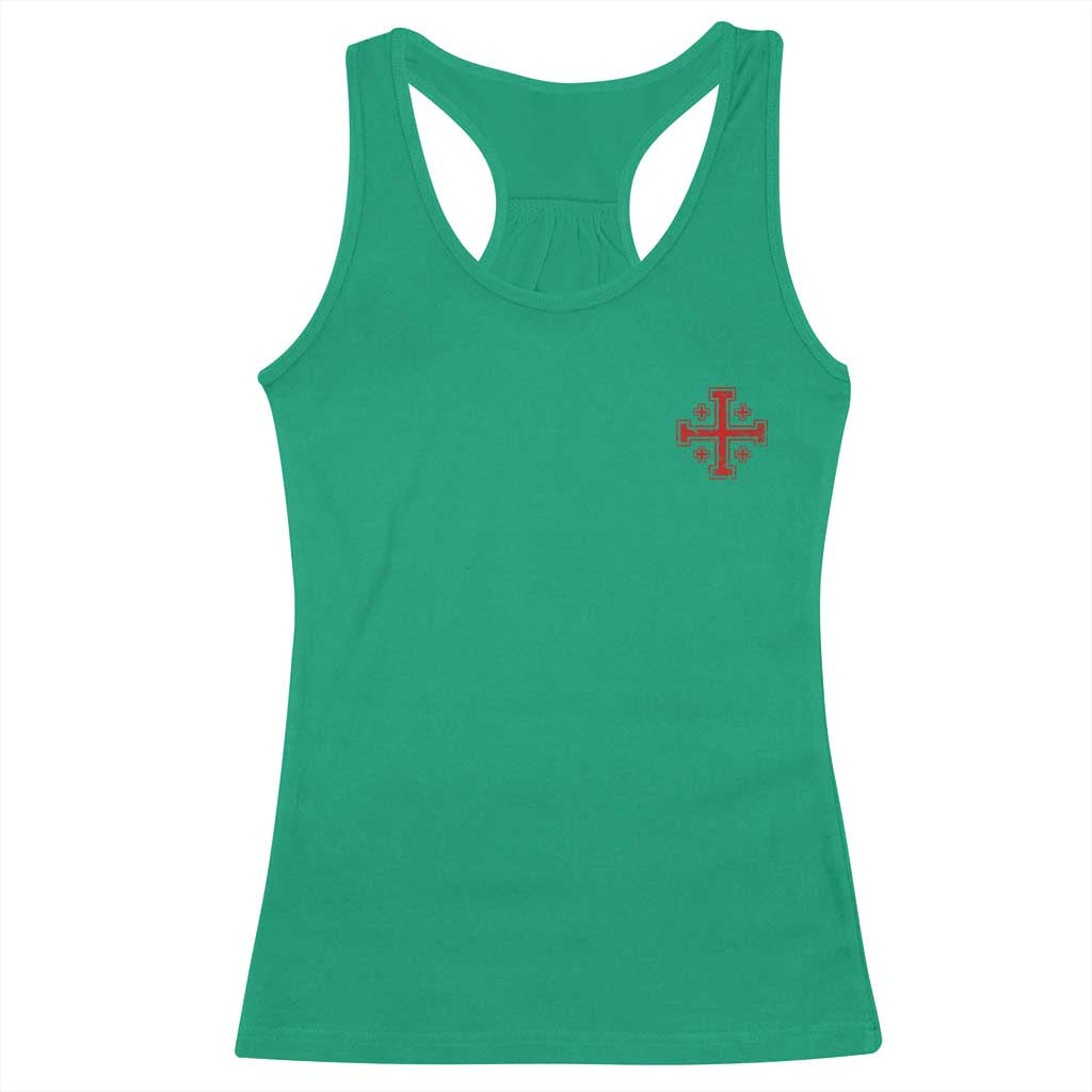 Vintage Catholic Knight Templar Jerusalem Cross Racerback Tank Top