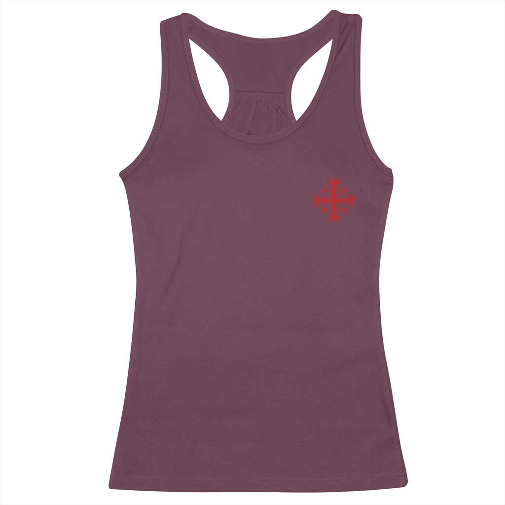 Vintage Catholic Knight Templar Jerusalem Cross Racerback Tank Top