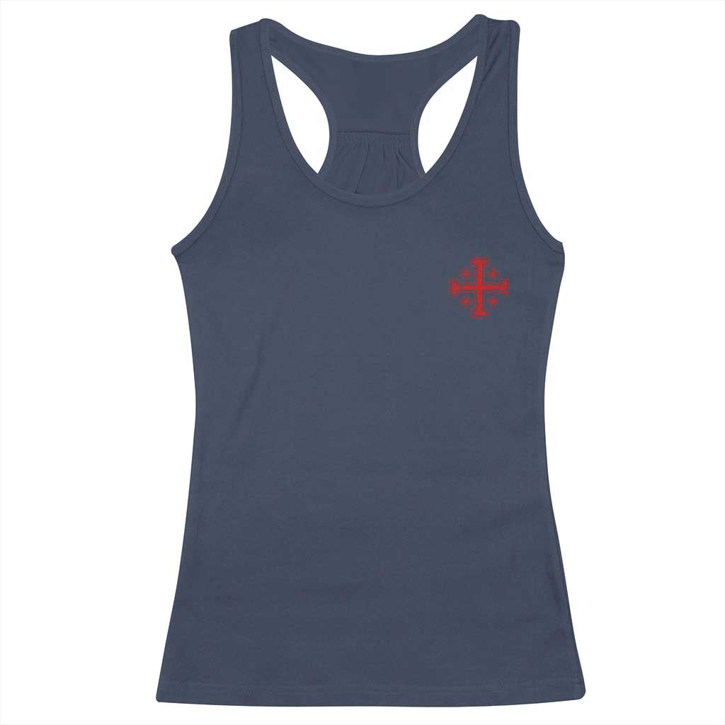 Vintage Catholic Knight Templar Jerusalem Cross Racerback Tank Top