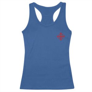 Vintage Catholic Knight Templar Jerusalem Cross Racerback Tank Top