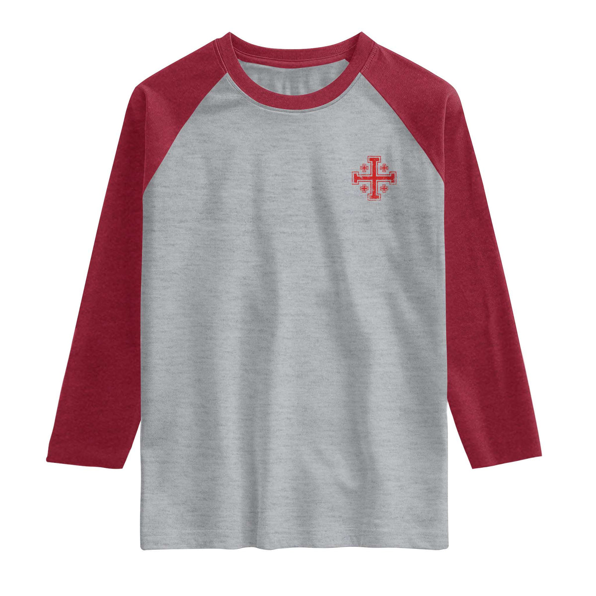 Vintage Catholic Knight Templar Jerusalem Cross Raglan Shirt