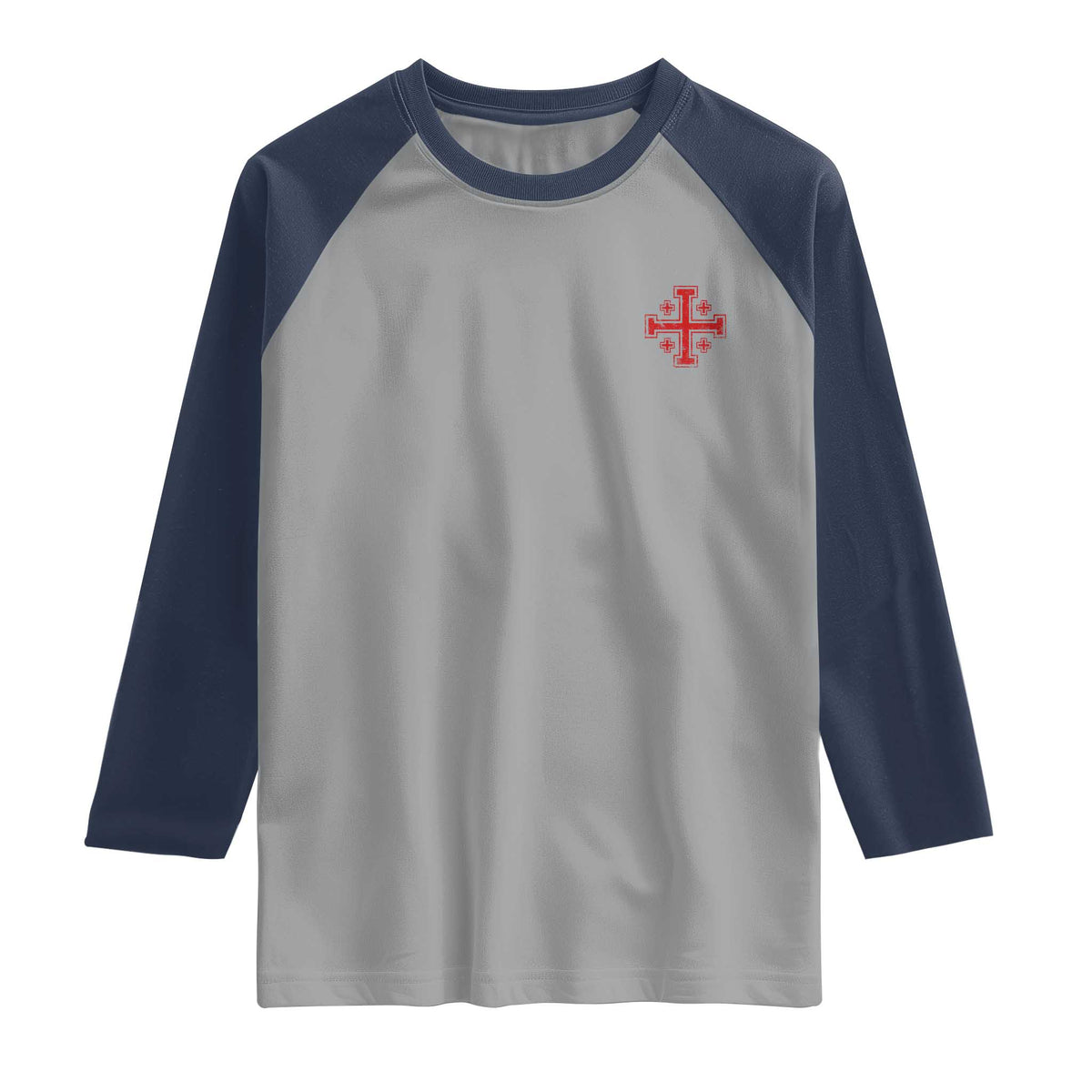 Vintage Catholic Knight Templar Jerusalem Cross Raglan Shirt
