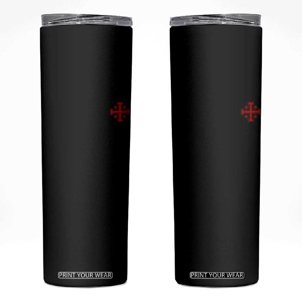 Vintage Catholic Knight Templar Jerusalem Cross Skinny Tumbler