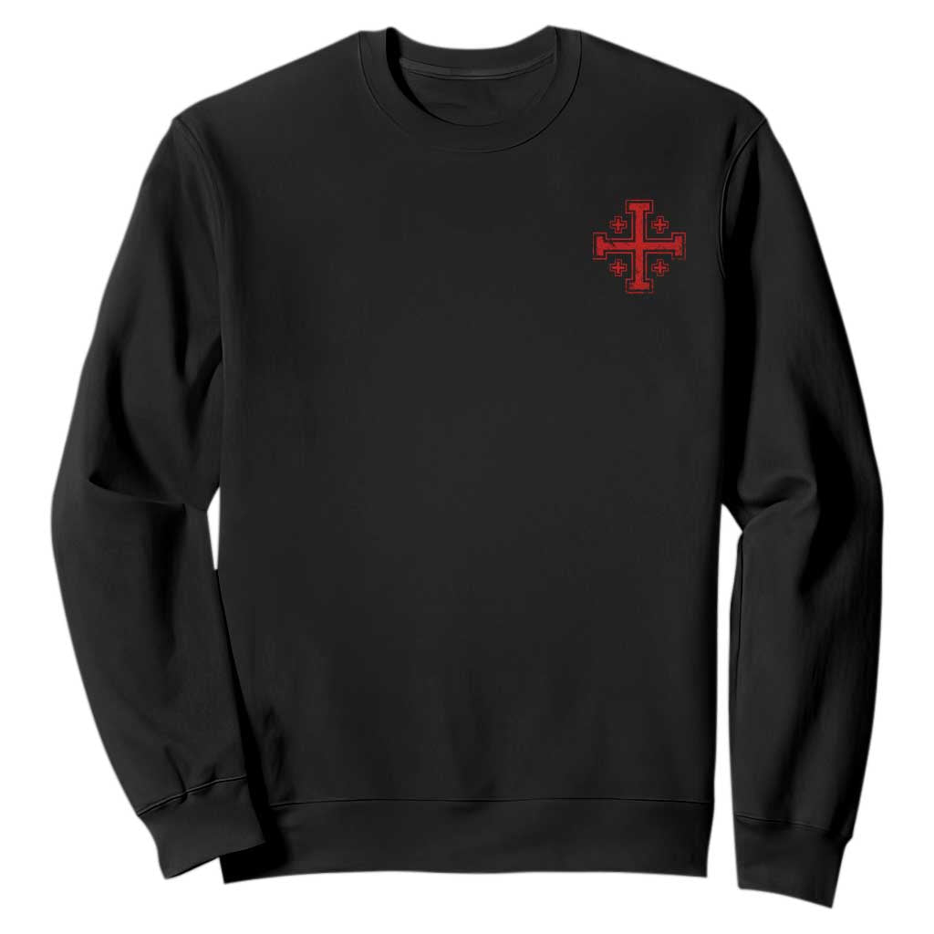 Vintage Catholic Knight Templar Jerusalem Cross Sweatshirt