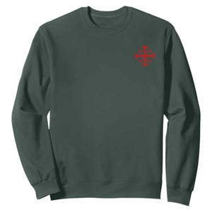 Vintage Catholic Knight Templar Jerusalem Cross Sweatshirt