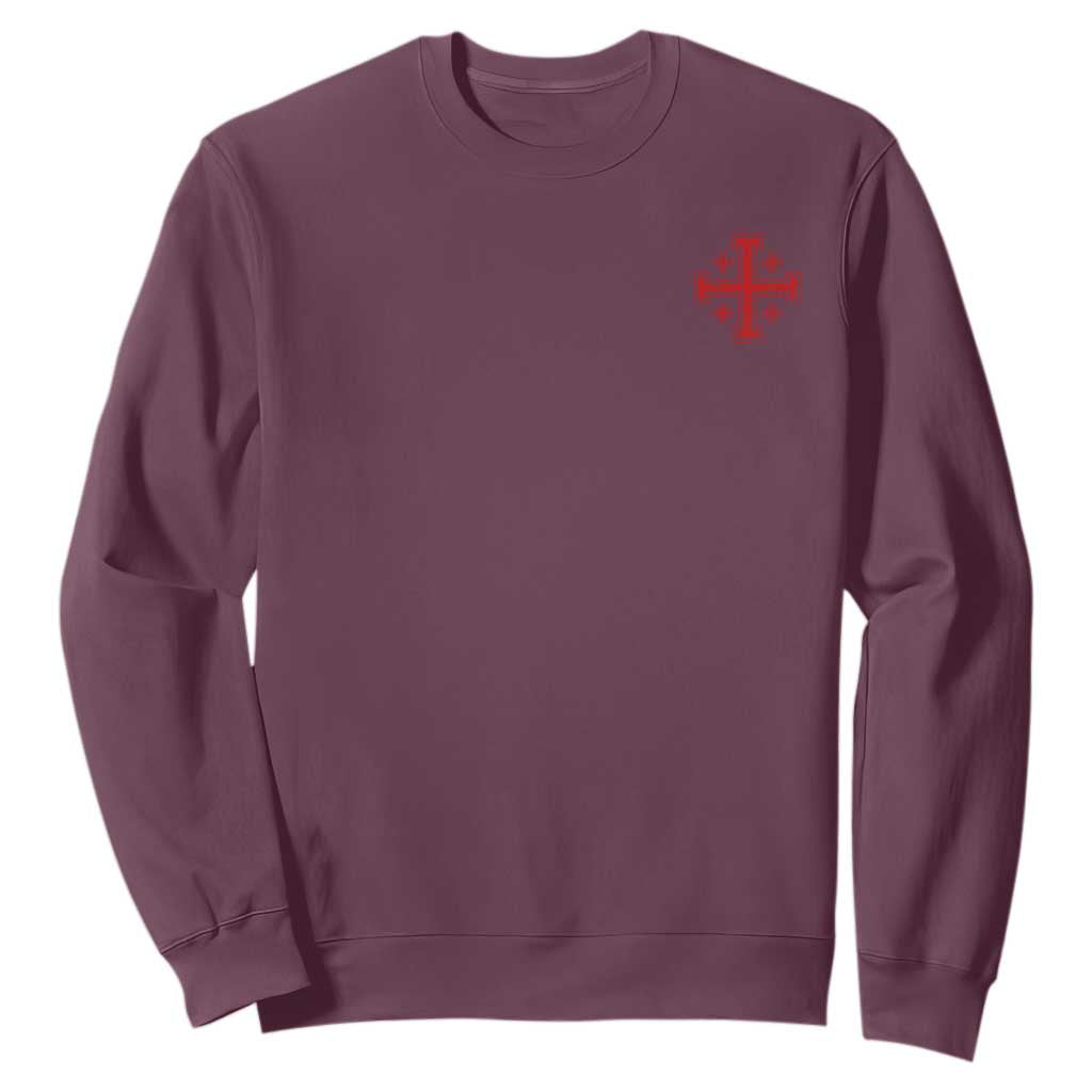 Vintage Catholic Knight Templar Jerusalem Cross Sweatshirt
