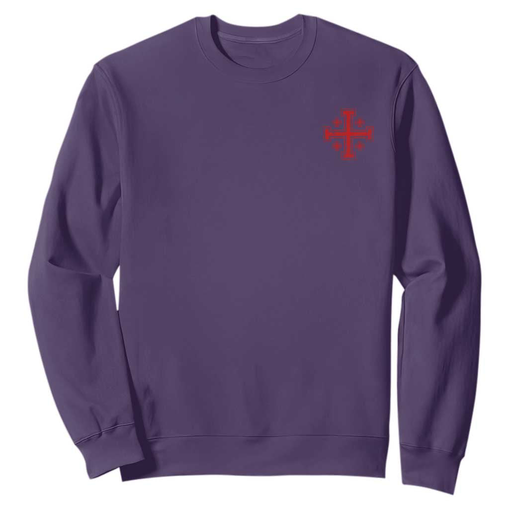 Vintage Catholic Knight Templar Jerusalem Cross Sweatshirt