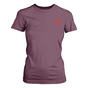 Vintage Catholic Knight Templar Jerusalem Cross T Shirt For Women
