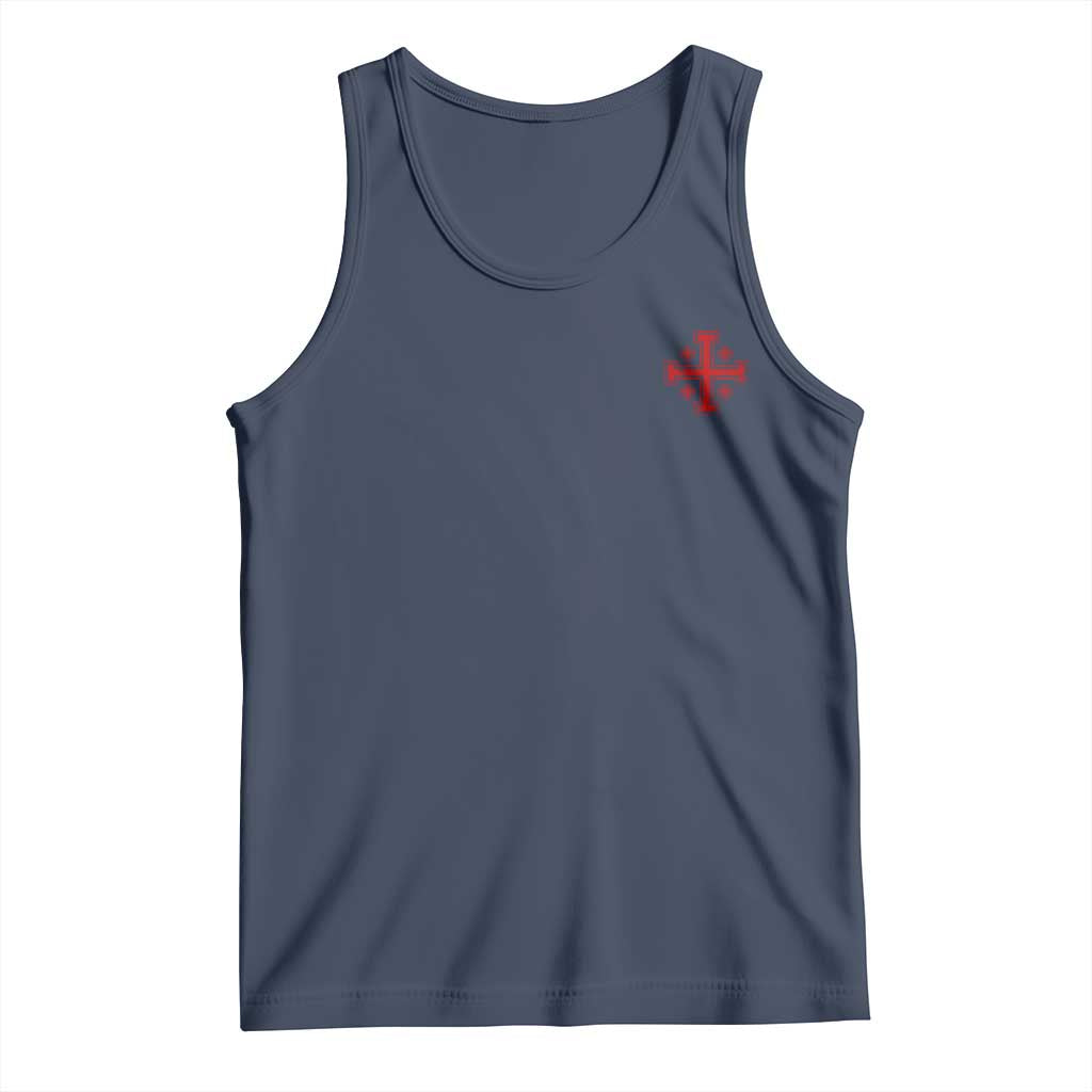 Vintage Catholic Knight Templar Jerusalem Cross Tank Top