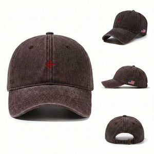 Vintage Catholic Knight Templar Jerusalem Cross Washed Cotton Baseball Cap