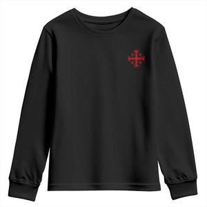Vintage Catholic Knight Templar Jerusalem Cross Youth Sweatshirt