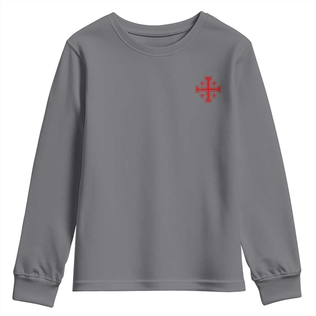 Vintage Catholic Knight Templar Jerusalem Cross Youth Sweatshirt