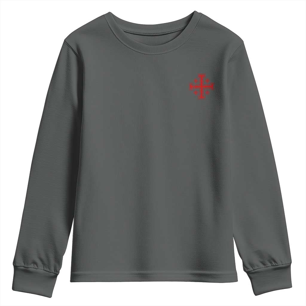 Vintage Catholic Knight Templar Jerusalem Cross Youth Sweatshirt