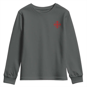 Vintage Catholic Knight Templar Jerusalem Cross Youth Sweatshirt