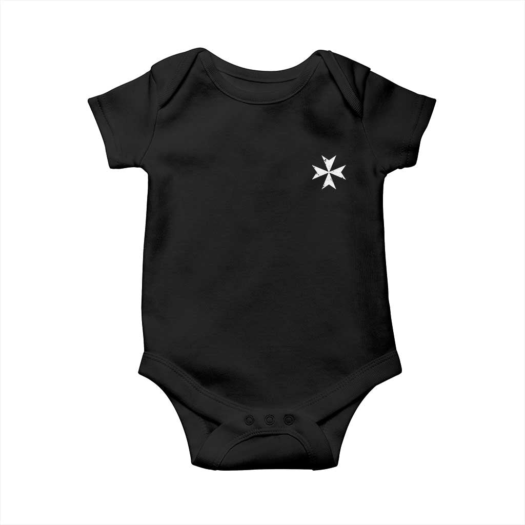 Knights Hospitaller Vintage Maltese Cross Catholic Christian Baby Onesie TS11 Black Print Your Wear