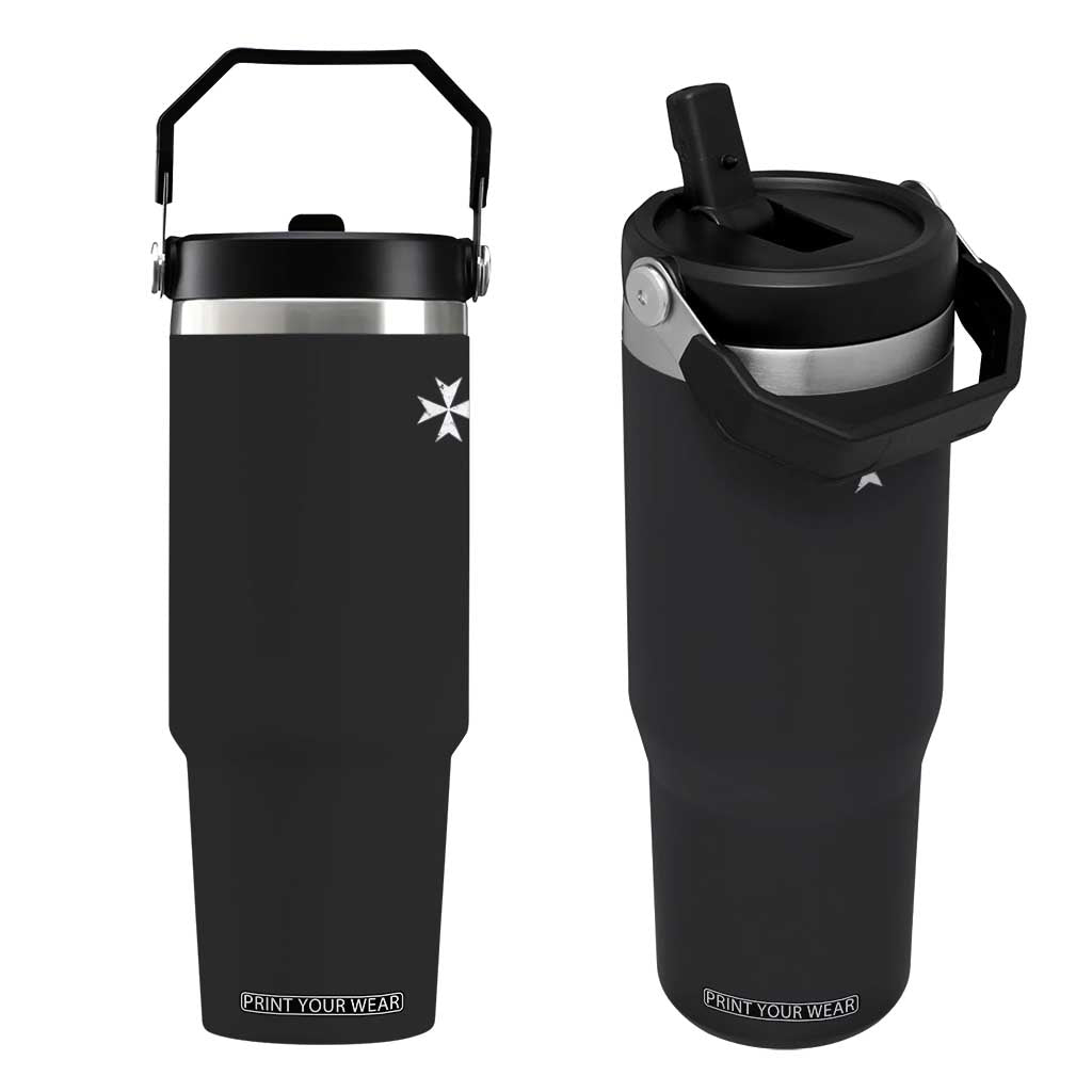 Knights Hospitaller Vintage Maltese Cross Catholic Christian Flip Straw Tumbler TS11 One Size: 30 oz Black Print Your Wear