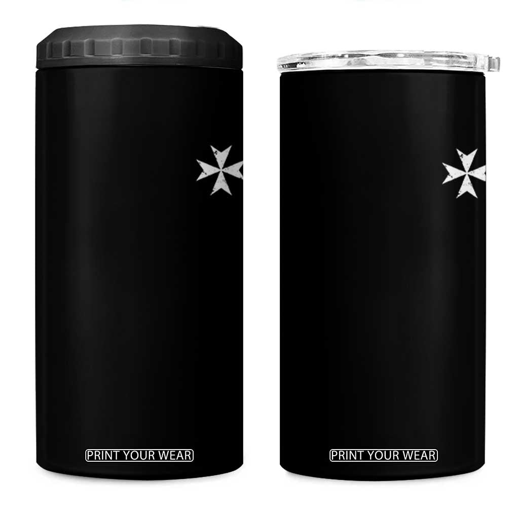 Knights Hospitaller Vintage Maltese Cross Catholic Christian 4 in 1 Can Cooler Tumbler TS11 One Size: 16 oz Black Print Your Wear