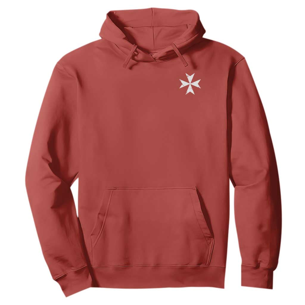 Knights Hospitaller Vintage Maltese Cross Catholic Christian Hoodie