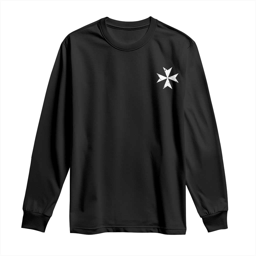 Knights Hospitaller Vintage Maltese Cross Catholic Christian Long Sleeve Shirt TS11 Black Print Your Wear