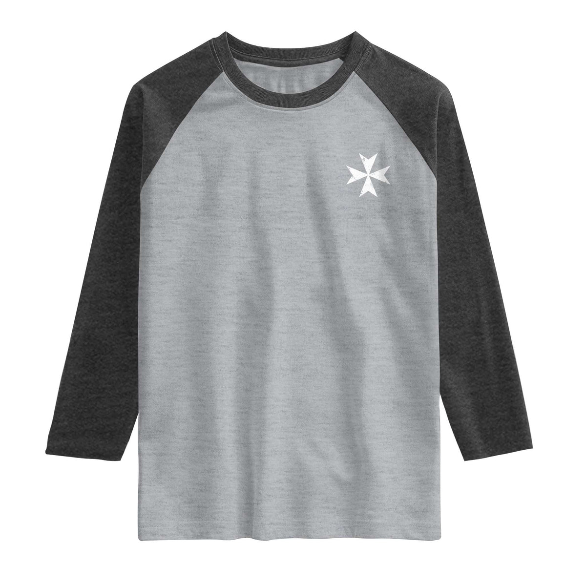 Knights Hospitaller Vintage Maltese Cross Catholic Christian Raglan Shirt