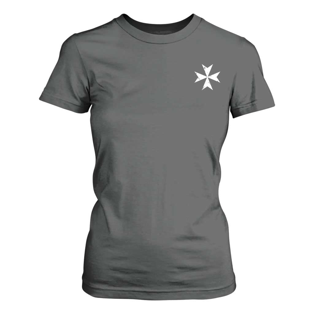 Knights Hospitaller Vintage Maltese Cross Catholic Christian T Shirt For Women