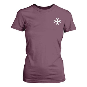 Knights Hospitaller Vintage Maltese Cross Catholic Christian T Shirt For Women