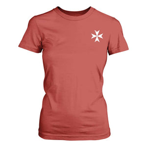 Knights Hospitaller Vintage Maltese Cross Catholic Christian T Shirt For Women
