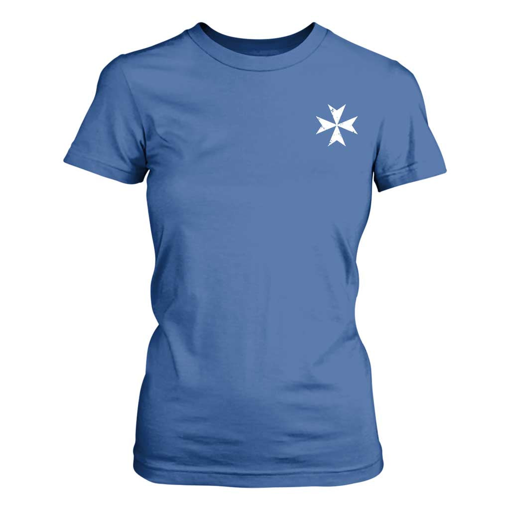 Knights Hospitaller Vintage Maltese Cross Catholic Christian T Shirt For Women