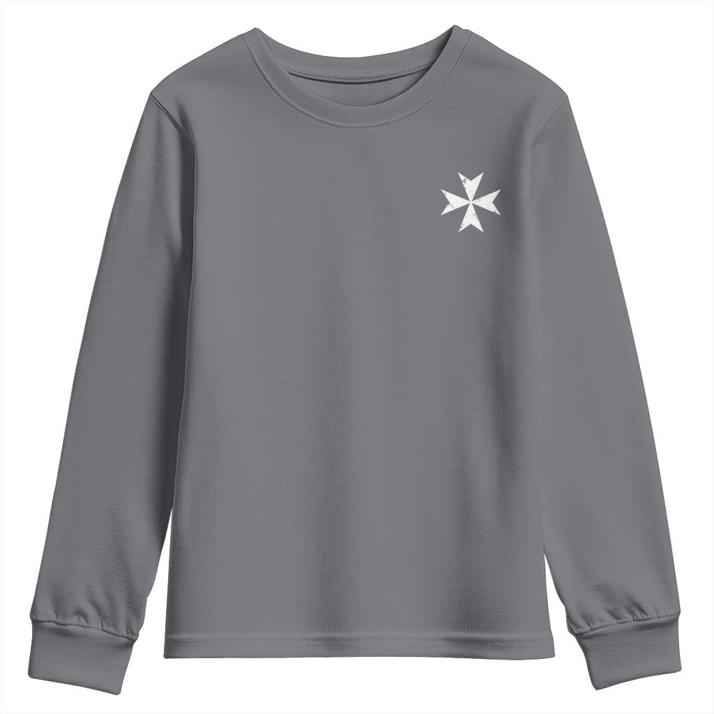 Knights Hospitaller Vintage Maltese Cross Catholic Christian Youth Sweatshirt