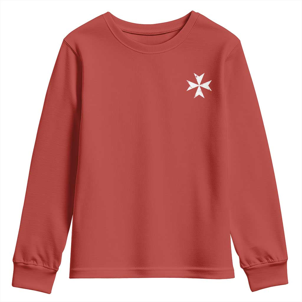Knights Hospitaller Vintage Maltese Cross Catholic Christian Youth Sweatshirt